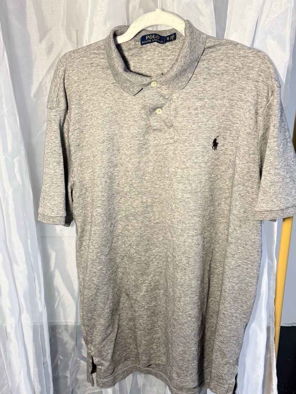 Ralph Lauren Polo Shirt in Heather Gray with Black Pony